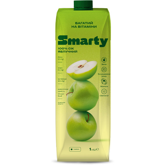 Сок Smarty яблочный 1л (2612000)