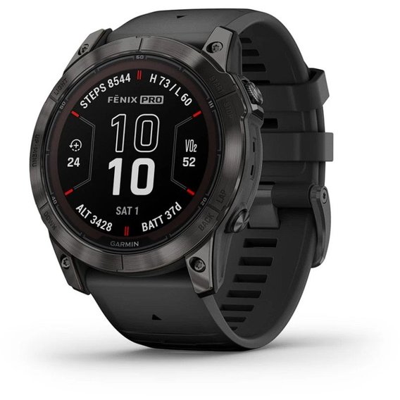 Смарт-часы Garmin Fenix 7X Pro Sapphire Solar Carbon Grey DLC Titanium with Black Band (010-02778-11)