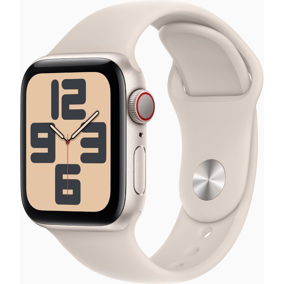 Apple Watch SE 2 2023 40mm GPS+LTE Starlight Aluminum Case with Starlight Sport Band - M/L (MRG03)