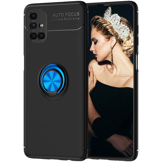 Аксессуар для смартфона TPU Case TPU PC Deen ColorRing Magnetic Holder Black/Blue for Samsung M515 Galaxy M51