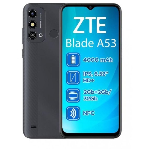 Смартфон ZTE Blade A53 2/32GB Grey (UA UCRF)