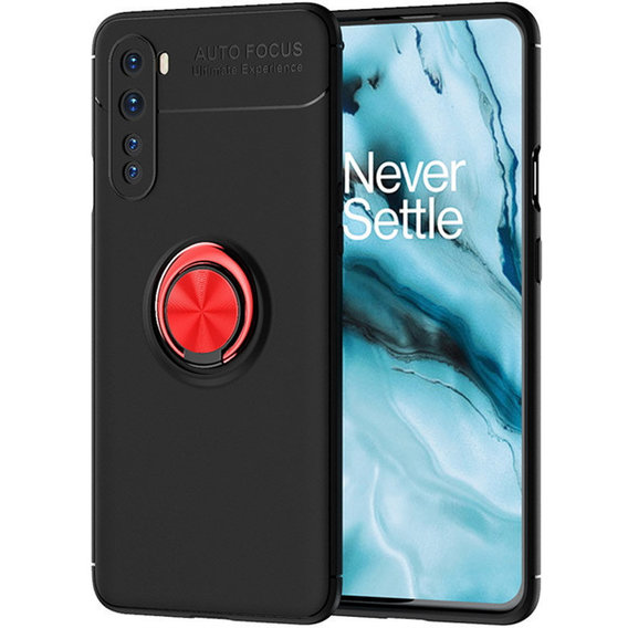Аксессуар для смартфона TPU Case TPU PC Deen ColorRing Magnetic Holder Black/Red for OnePlus Nord