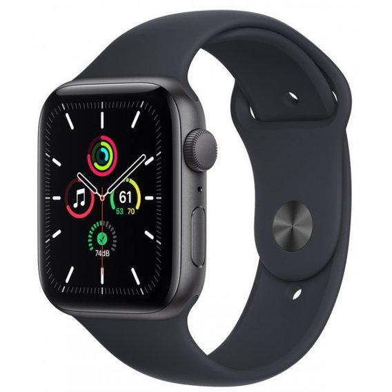 Apple Watch SE 44mm GPS+LTE Space Gray Aluminum Case with Midnight Sport Band (MKRR3)