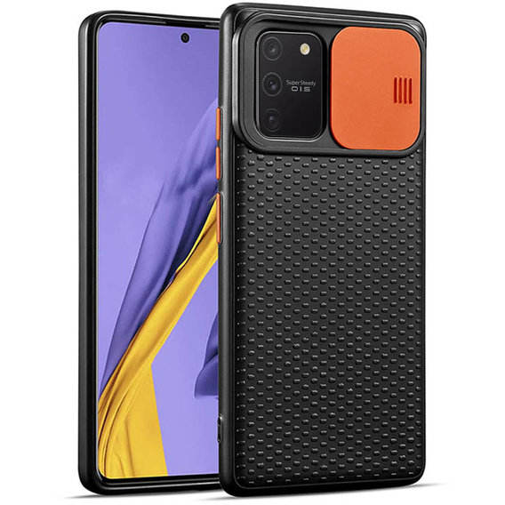 Аксессуар для смартфона TPU Case Textured Point Camshield Black/Orange for Samsung G770 Galaxy S10 Lite