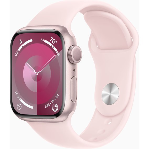 Apple Watch Series 9 41mm GPS Pink Aluminum Case with Pink Sport Band - M/L (MR943)