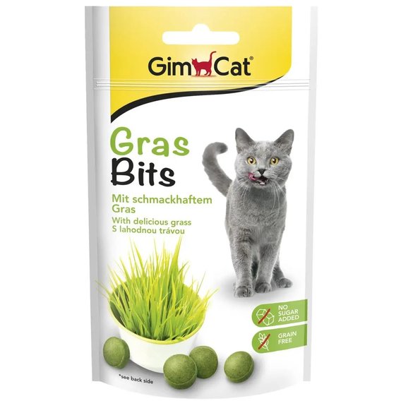 Витаминизированые таблетки с травой для кошек GrasBits 40 г 65 шт (4002064417653)