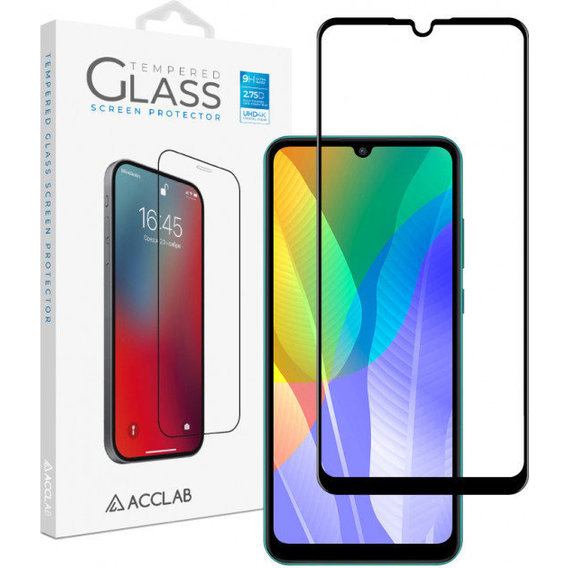 Аксессуар для смартфона ACCLAB Tempered Glass Full Glue Black for Huawei Y8p / P Smart S