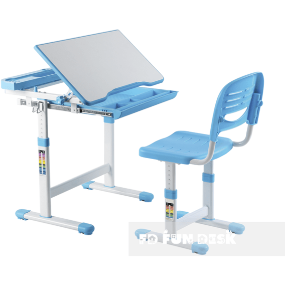 Комплект FunDesk Парта і стілець-трансформери CANTARE BLUE