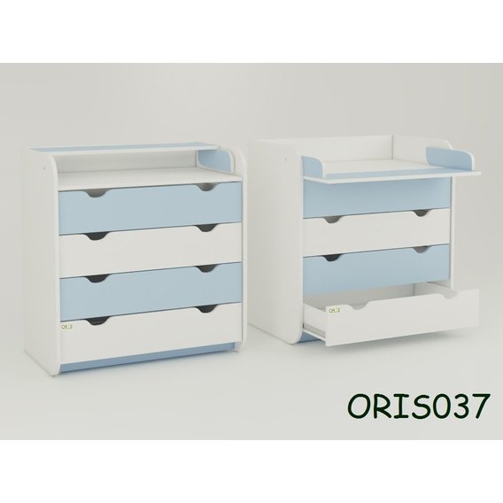 Пеленальный комод Colour с 4 ящиками Голубой (ORIS037)