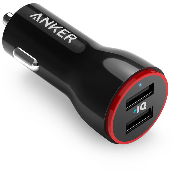 Зарядное устройство ANKER USB Car Charger PowerDrive 2 24W 2xUSB V3 Black (A2310G11)