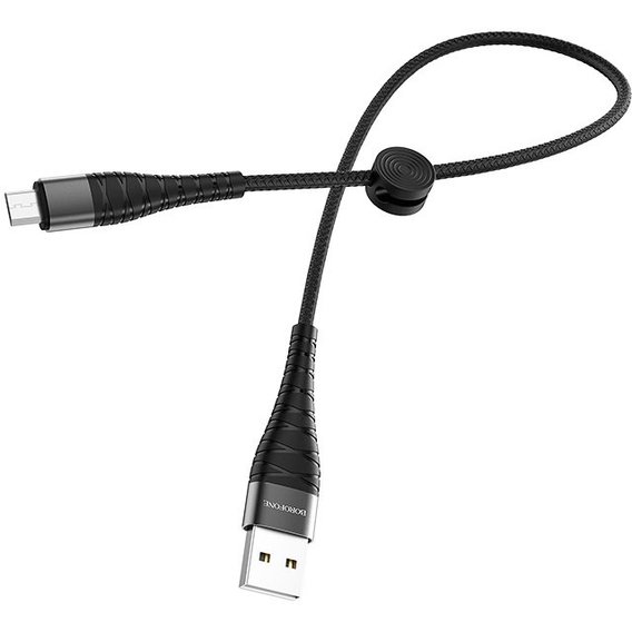 Кабель Borofone USB Cable to Micro USB Munificent 0.25m Black (BX32)