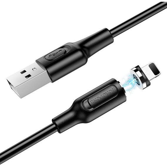 Кабель Borofone USB Cable to Lightning Amiable 1m Black (BX41)