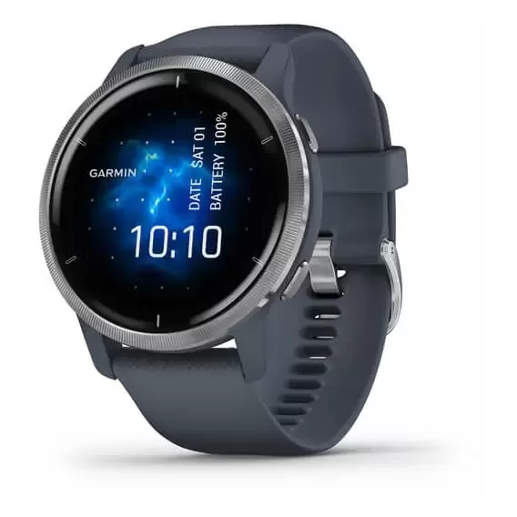Смарт-часы Garmin Venu 2 Silver Stainless Steel Bezel with Granite Blue Case and Silicone Band (010-02430-00)