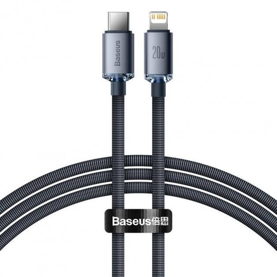 Кабель Baseus Cable USB-C to Lightning Crystal Shine 20W 1.2m Black (CAJY000201)