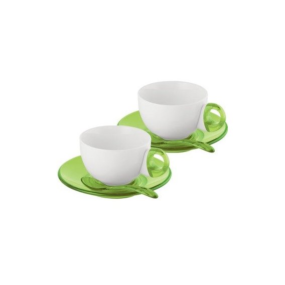 Набор чашек для капучино Guzzini Art & Cafe 22400144 зеленые (на 2 перс)