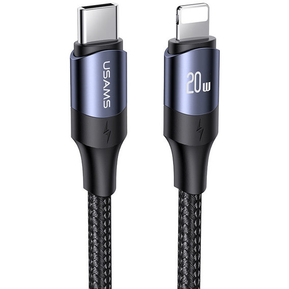 Кабель Usams Cable USB-C to Lightning PD 20W 2m Black (US-SJ522)