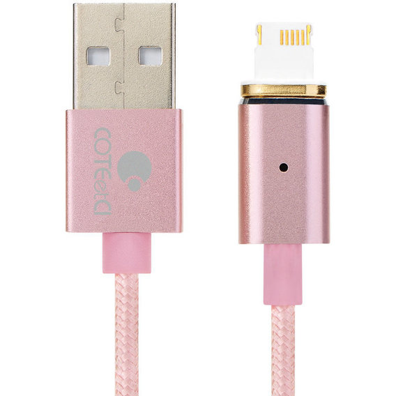 Кабель COTEetCI USB Cable to Lightning M11 Nylon with Magnet System 1.2m Rose Gold (CS2117-MRG)