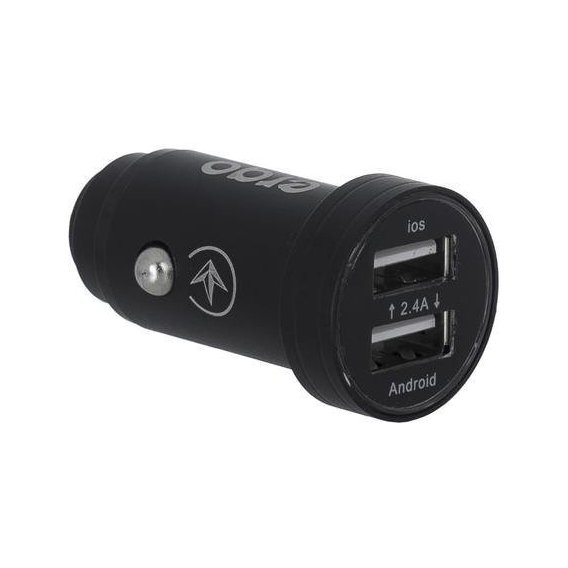 Зарядное устройство Ergo USB Car Charger 2xUSB 2.4A Mini Black (EСC-224 Mini (B)