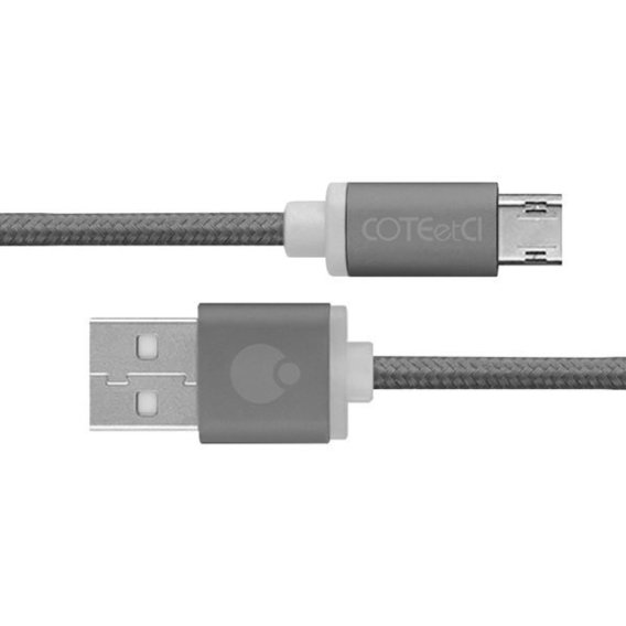 Кабель COTEetCI USB Cable to microUSB M23 Nylon with 1.2m Space Grey (CS2131-1.2M-GC)