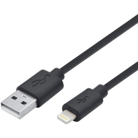 Кабель 2E USB Cable to Lightning Single Molding Type 1m Black (2E-CCLPVC-1MBL)