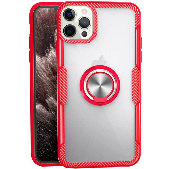 Аксессуар для iPhone TPU Case TPU PC Deen CrystalRing Clear/Red for iPhone 12 Pro Max