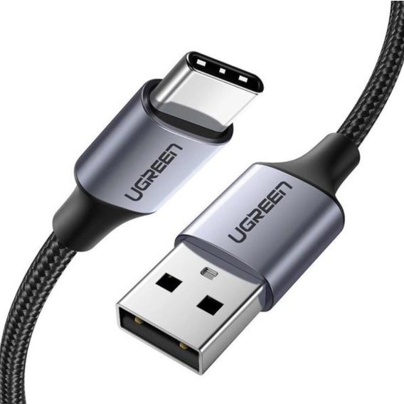 Кабель Ugreen Aluminum Braid USB Cable to USB-C 1m Black (60126)