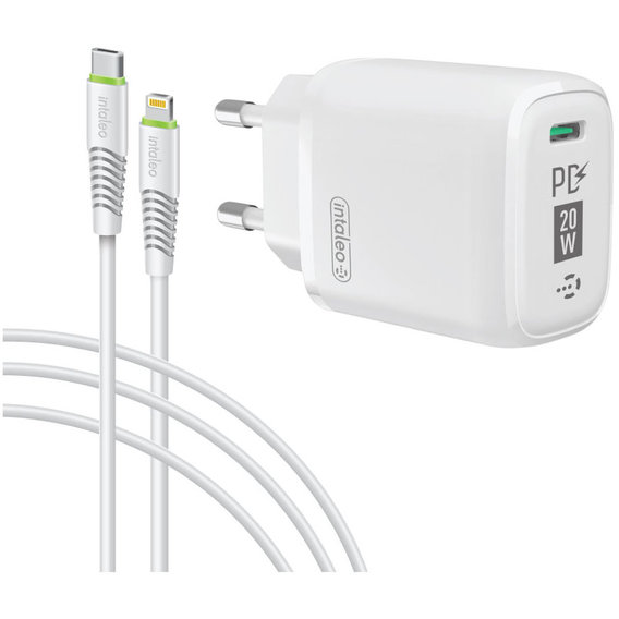 Зарядное устройство Intaleo Wall Charger USB-C 20W with Lightning Cable White (TCGQPD120L)