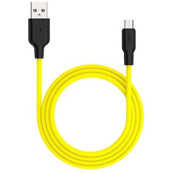 Кабель Hoco USB Cable to Micro USB X21 Plus Silicone 1m Black/Yellow