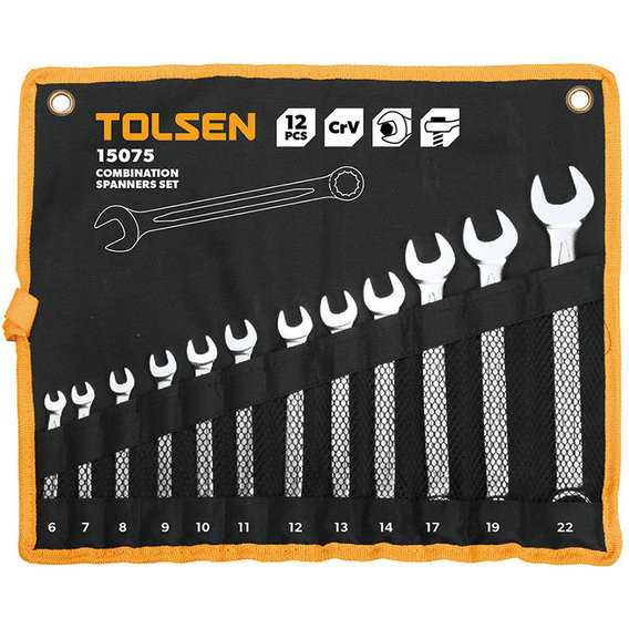 Набор ключей комбинированных Tolsen 12 штук (15075)