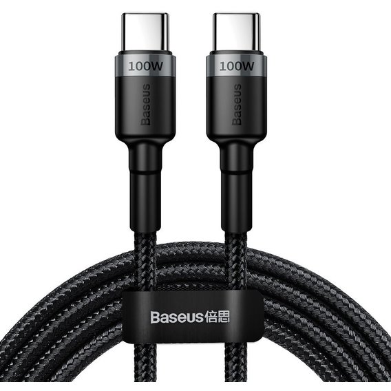 Кабель Baseus Cable USB-C to USB-C Cafule PD 2.0 100W 2m Gray/Black (CATKLF-ALG1)