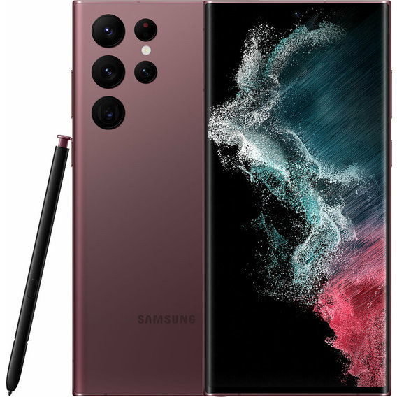 Смартфон Samsung Galaxy S22 Ultra 12/256GB Single Burgundy S908N (Snapdragon)