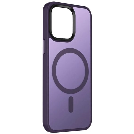 Аксессуар для iPhone Mobile Case TPU+PC Metal Buttons with MagSafe Colorful Dark Purple for iPhone 15