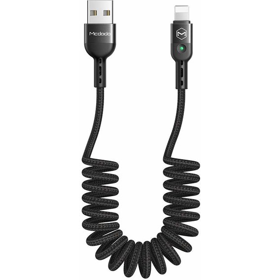 Кабель Mcdodo USB Cable to Lightning Data Coiled 1.8m Black