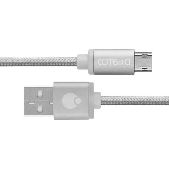 Кабель COTEetCI USB Cable to microUSB M23 Nylon with 1.2m Silver (CS2131-1.2M-TS)