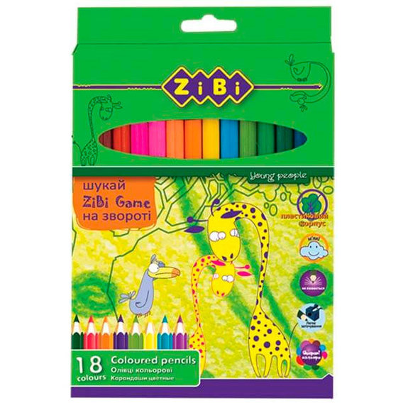 Карандаши цветные ZiBi Protect 18 цветов