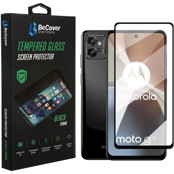 Аксессуар для смартфона BeCover Tempered Glass Black for Motorola Moto G32 (707982)