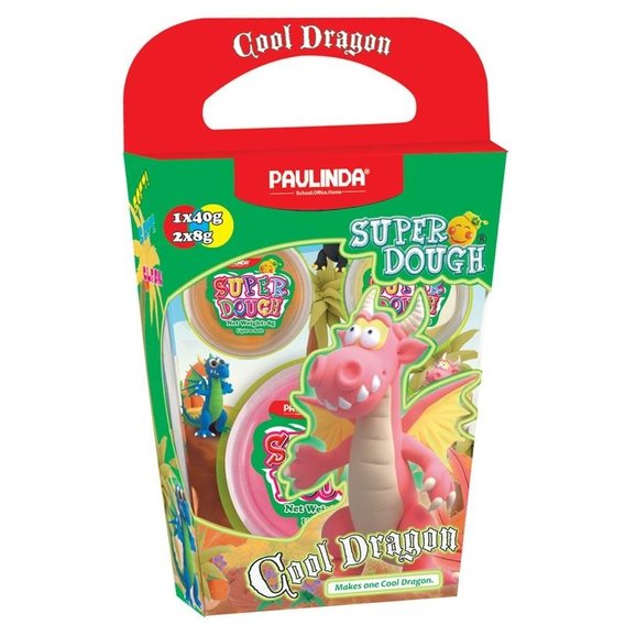 Масса для лепки Paulinda Super Dough Cool Dragon Дракон розовый (PL-081378-15)