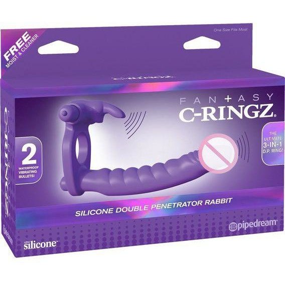 Насадка для подвійного проникнення Silicone Double Pene Rabbit