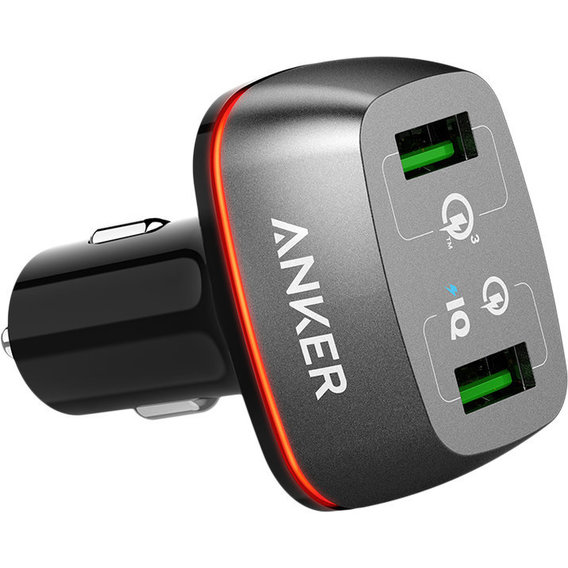 Зарядное устройство ANKER USB Car Charger PowerDrive+ 2 with Quick Charge 3.0 V3 Black (A2224H11)