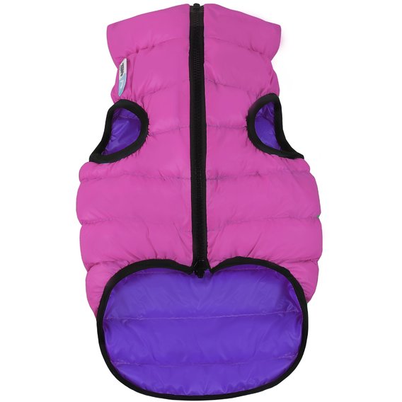 Курточка двусторонняя AiryVest для маленьких собак, размер XS 25, розово-фиолетовая (4823089301570)