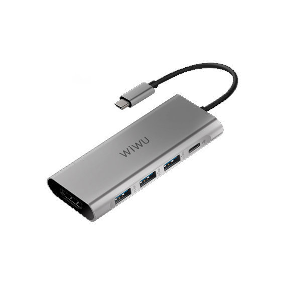 Адаптер WIWU Adapter Apollo A531H USB-C to HDMI+3xUSB3.0+USB-C Grey