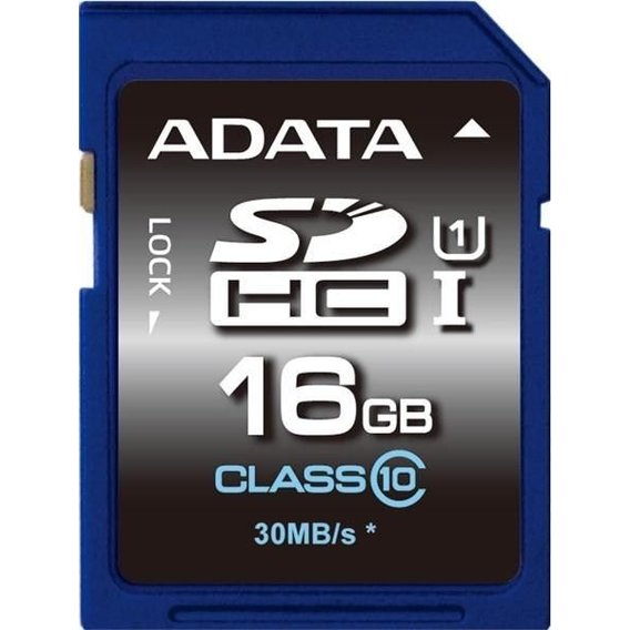 Карта памяти ADATA 16GB SDHC Class 10 UHS-1 U1 (ASDH16GUICL10-R)