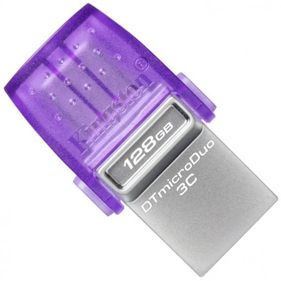 USB-флешка Kingston 128GB DataTraveler microDuo 3C Silver USB 3.2/Type C (DTDUO3CG3/128GB)