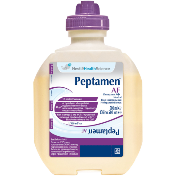 Клиническое питание Nestle Peptamen ПЕПТАМЕН АФ для детей старше 3-х лет и взрослых, 500 мл (7613033572791)