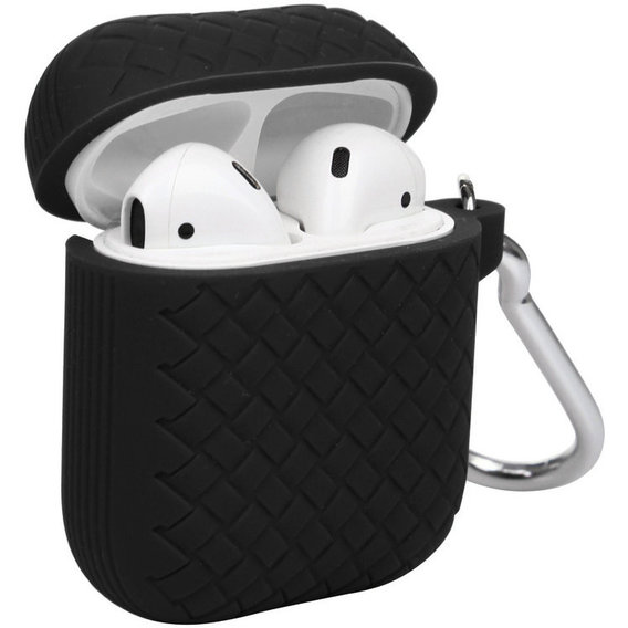 Чехол для наушников BeCover Case Weave Series i-Smile with Belt Black IPH1461 (703337) for Apple AirPods