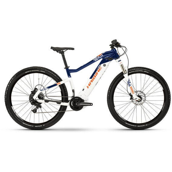 Велосипед Велосипед Haibike SDURO HardNine 5.0 i500Wh NX 19 HB YCS, рама M, бело-сине-оранжевый, 2019
