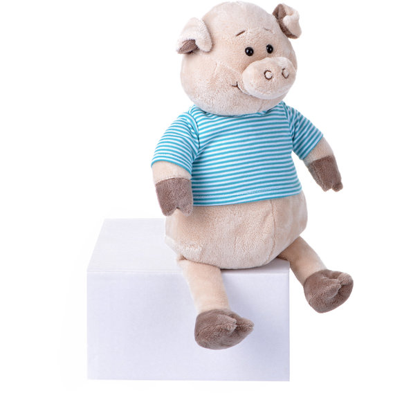 Мягкая игрушка Same Toy Свинка в тельняшке 35 см Голубой (THT715)