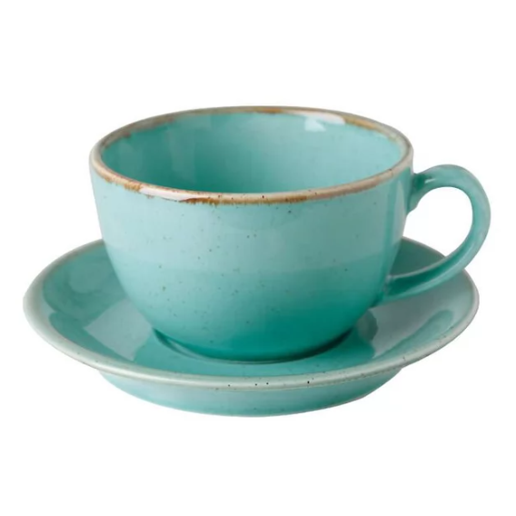 Чашка Porland Seasons Turquoise 320 мл с блюдцем 160 мм (213-222134.T)