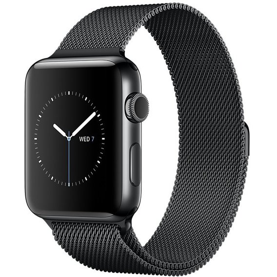 Apple Watch Series 2 42mm Space Black Stainless Steel Case with Space Black Milanese Loop Band (MNQ12)