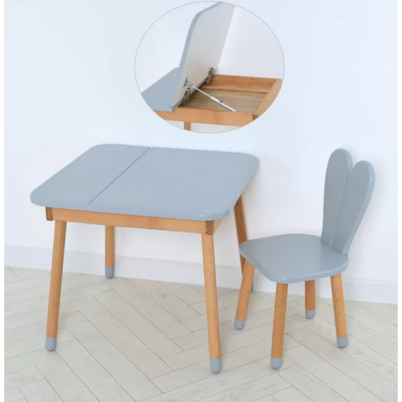 Столик со стульчиком и ящиком Bambi 04-025GREY-DESK Серый